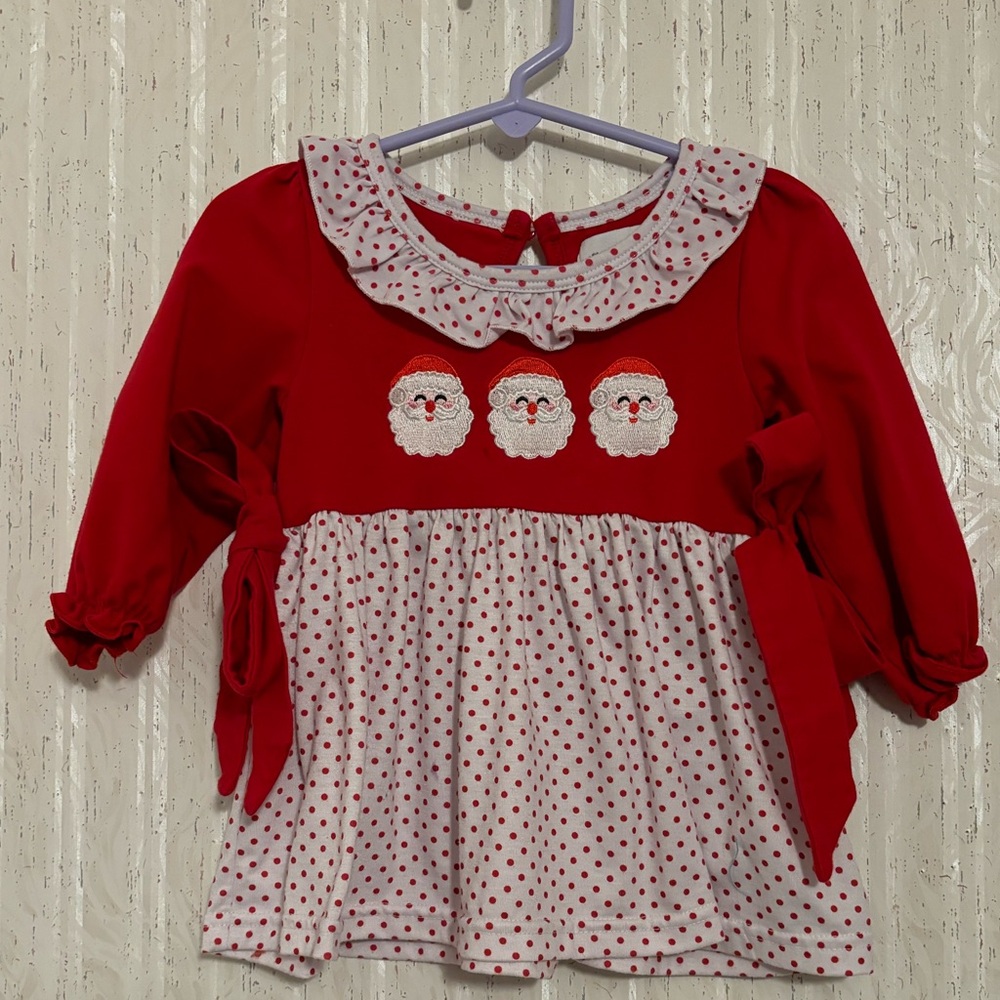 Charming Red Santa Kids Dress